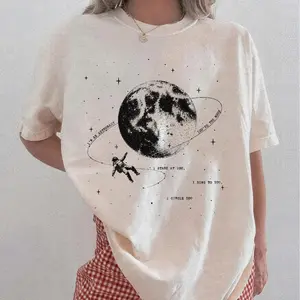 Vintage Astronaut Moon T-Shirt, NK Indie Folk Tee, Orbiter Inspired Tee, Retro Moon Tee, Folk Concert Shirt