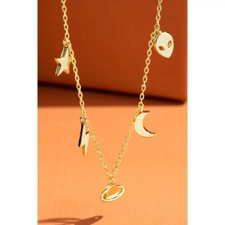 Gold or Silver Planet Star Necklace - Fashion Accessory
