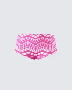 Irie Pink Zig Zag Knit Booty Short