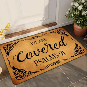 Letter Pattern Non-slip Door Mat, 1 Count Rectangle Home Decorative Mat, Fashionable Indoor and Outdoor Floor Mat for Home Living Room Bedroom Kitchen, Home Decor Rugs