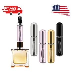 Refillable Perfume Spray, Travel Perfume (5ml, 4 Pack) (Silver, Pink, Gold, Black)