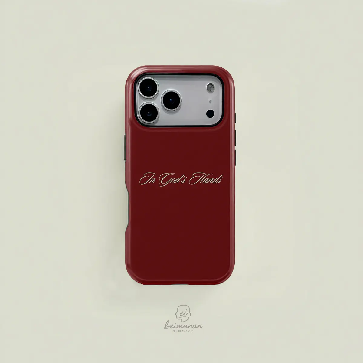 1PC Red Hibiscus Flower Arabic Calligraphy Print Smartphone Case， Durable 2in1 Shockproof Protective Cover， Phone Accessory for iPhone X 11 12 13 14 15 16 17 Pro Max for Galaxy S25 24 23 Ultra Series Holiday/Birthday Gift Simple Stylish Case