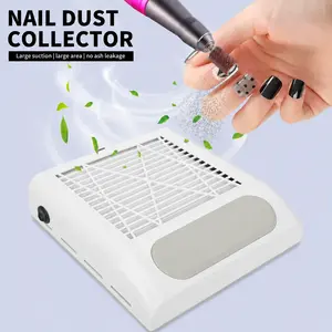 Professional Nail Dust Collector for Acrylic Nails, Powerful Suction Nail Dust Vacuum with Reusable Filter, Low Noise Nail Dust Extractor for Gel Polish Removal, Nail Drill Manicure Salon Home Use