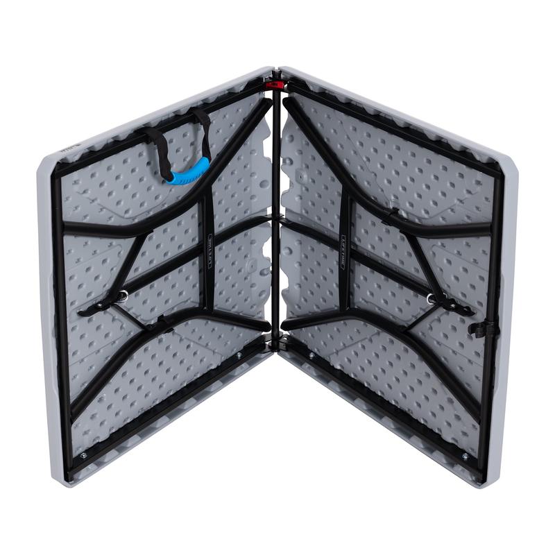 Lifetime 5 Foot Rectangle Fold-in-Half Table, Indoor/Outdoor Essential, Gray, 60.3" x 25.5" (80861)