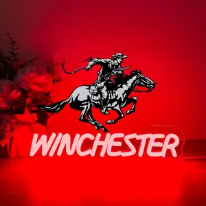 Winchester neon sign, UV printing neon light USB powered, Atmosphere Lighting, for Garage, games room, bar, gift, Gun Store, Shop, Man Cave