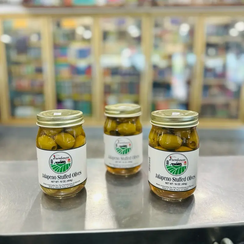 The Farmhouse Jalapeño Stuffed Olives Gourmet 16 oz Jar