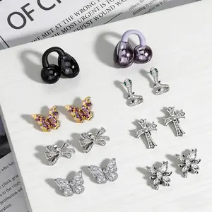 Clip-on Bluetooth Earbud Jewelry Sparkling Rhinestone Earphone Charm for Wireless Headphones Durable Copper Zirconia Electroplated Premium Eco-friendly Jewelry