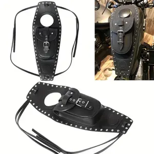 Motorcycle Saddle Bag Black Faux Leather Genuine Leather Fuel Tank Bag Pad For Harley-Davidson For Sportster 883 1200 For XL Motorcycle Accessories