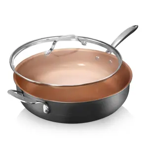 Gotham Steel Copper Series 12-in Aluminum Cooking pan with Lid Lowes.com
