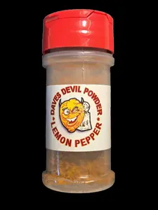 Dave's Devil Powder Lemon Pepper - Spicy Seasoning for Meat, Fish, and Vegetables