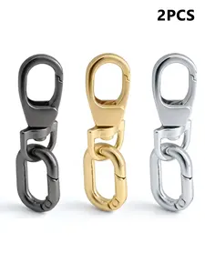 2pcs Double Opening Keychain Clip, Spring Snap Hooks for DIY Swivel Men's Keychain Clasp