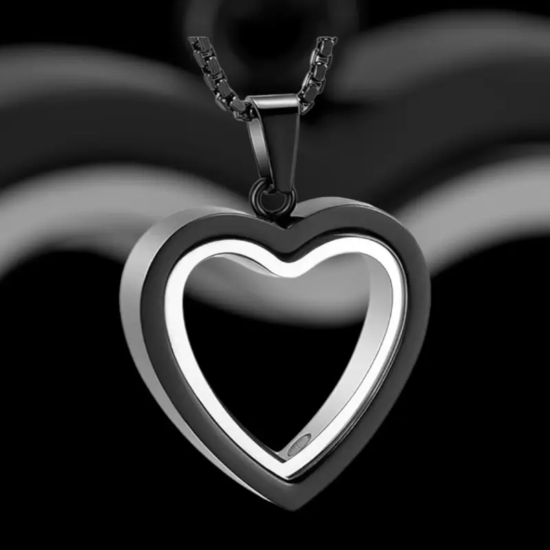 Heart-Shaped Gold-Plated Eternal Life Urn Locket Necklace with Chain, Silver Chunky Cute Charm Chain Jewelry, Sentimental Inspirational Anniversary Costume Jewelry Accessory, Heart Locket Necklaces, Silver Heart Necklaces