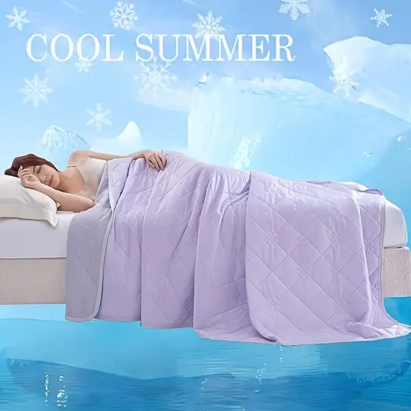 1pc Large Cooling Blanket for Hot Sleepers, Dual-Sided Soft & Lightweight Summer Bedding, Multipurpose Use, Summer Comfort | Reversible Design | Machine Washable Fabric, Bedding Accessory | Contemporary Bedding | Lightweight Quilted Throw