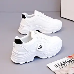 2026 Fashion Trend High-Quality Comfortable Durable Spring New Thick-Soled Height-Increasing Women's Shoes Versatile Sneakers Dad Shoes all-season comfort durable rubber sol