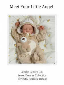 Realistic 18-inch reborn  with silicone-like feel | Handcrafted vinyl newborn  in bear onesie | Collectible baby  gift for Easter  gorgeous doll Handmade Princess bunny sassy red stress relief Pocket Mini Girl  Mother's Day Gift