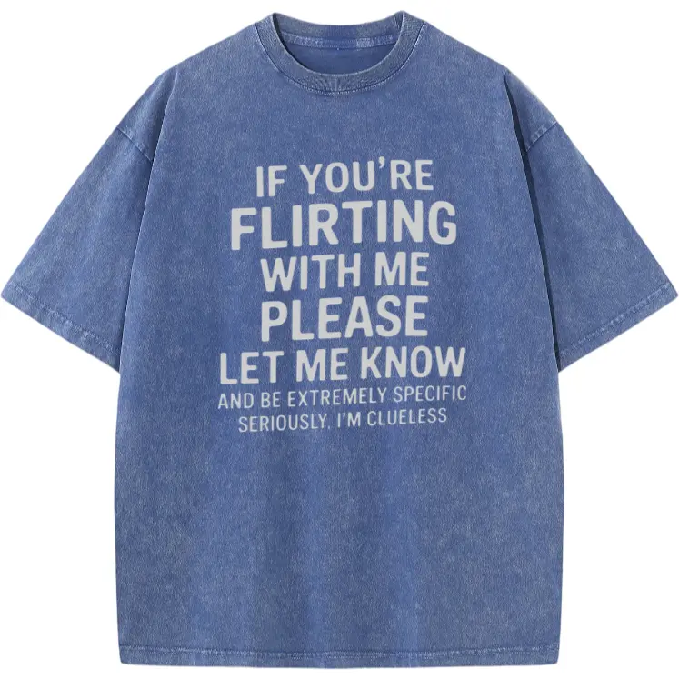 Mens Tshirt Humorous Style Clueless Flirting Message Print Soft Breathable Cotton Blend Casual Crew Neck Tee for Daily Wear Hangouts and Social Gatherings