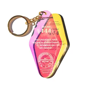 444 ANGEL NUMBER IRIDESCENT KEYCHAIN