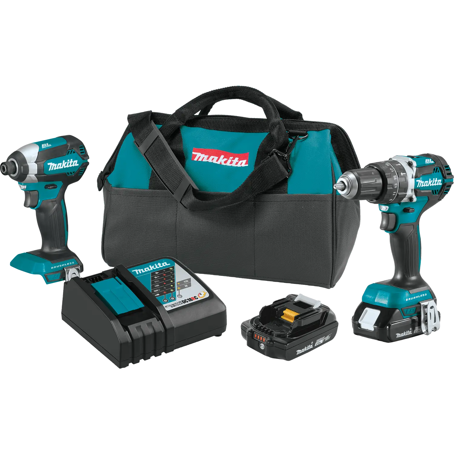 Makita (XT269R-R) 18V LXT® Compact Brushless 2‑Pc. Combo Kit (2.0Ah)