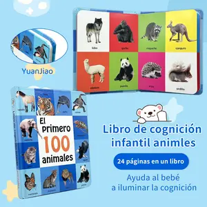 Teenybaby Spanish Encyclopedia Board Book, Vocabulary Learning Cognitive Board, Gift for Kids, Enhances Learning Skills
