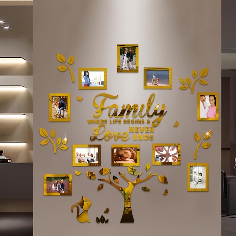 1pcs Acrylic Family Tree Wall Decor Stickers – DIY Acrylic Wall Sticker Photo Frames for Home, Living Room or Any Room. Perfect for Weddings, Mother's Day, Valentine's Day, Thanksgiving, Christmas, Birthdays and Other Occasions