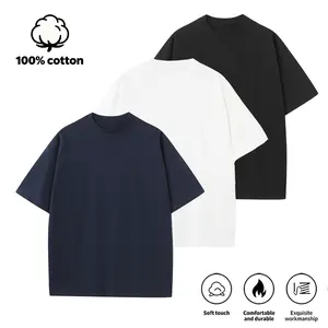 Men's Vintage Plant Dyed Heavyweight T-Shirt, 230GSM 100% Cotton Solid Color Unisex Oversized Basic Tee Crew Moisture-Wicking Quick-Dry white