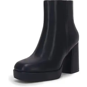 Platform Boots for Women Chunky High Heels Ankle Booties Square Toe Side Zipper Punk Boots