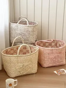 Floral Pattern Storage Basket, Portable Lingerie & Small Essentials Basket, Home Organizer for Bathroom Bedroom Office