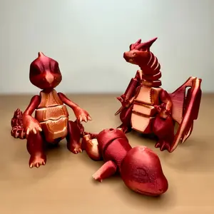 Articulated 3D printed Charmander Evolution Set, Decorative Figurines