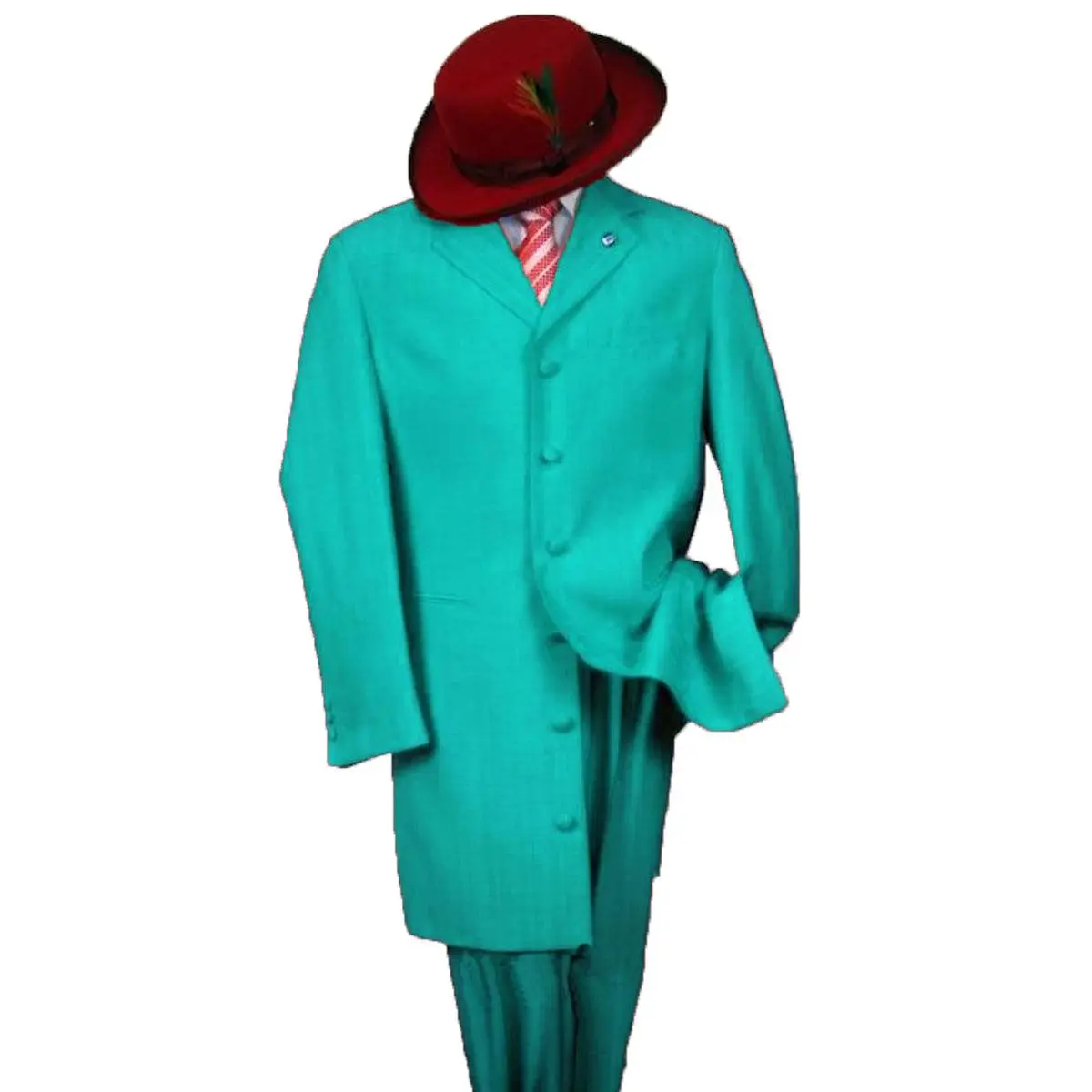 Mens 2PC Classic Long Fashion Zoot Suit in Sky Blue