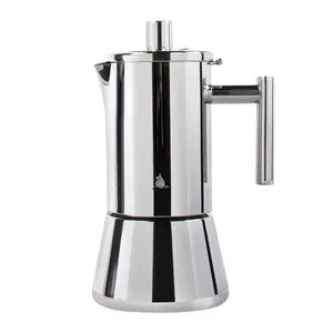 Stovetop Espresso Maker  4cup 6.8 Oz Moka Pot Stainless Steel Cuban And Italian Coffee For Cafetera Cubana Greca De Cafe Induction Compatible Gift Home Travel