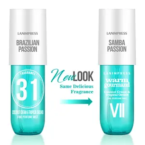 LANIMPRESS Samba Passion 3.0 fl.oz Fine Perfume Mist for Women Coconut Orchid & Tropical Notes Long Lasting Gourmand Scent Ideal for Birthdays Valentine's Day & Casual Wear