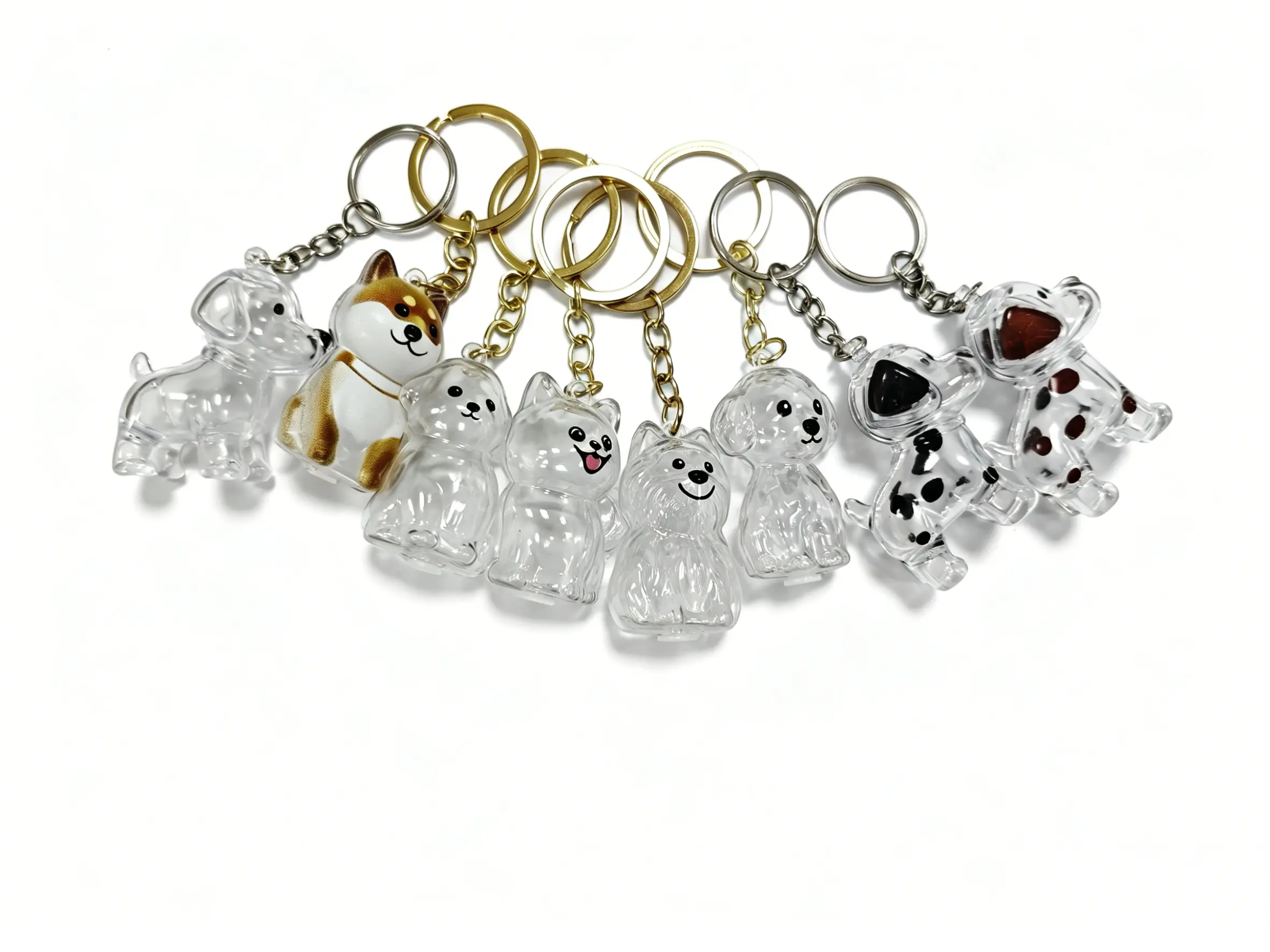 Dog Shape Fur Storage Keychain - Transparent Pet Hair Memorial Keepsake Pendant, Car Interior Decoration Gift for Dog Lovers