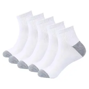 12 Pairs Thick Cotton Sports Athletic Socks Classic White Grey Low Cut Ankle Quarter All Seasons Size 10-13 with Arch Support Cushioned Soles for Baseball Basketball Bodybuilding Cycling Football Gym Training