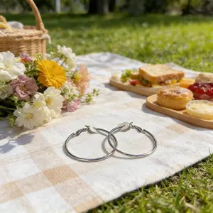 Minimalist Silver Hoop Earrings, Hypoallergenic Large Circle Earrings Perfect for Gifts & Everyday Outfits