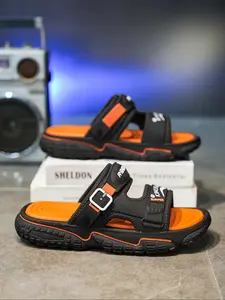 Men's Fashionable Colorblock Letter Design Slides, Casual Comfortable Breathable Non-slip Slides, Beach Slippers for Indoor & Outdoor Wear, Boy, Casual Sandals, Slip Resistant Sandals