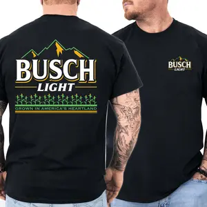 [Sale Up To 30%] Busch Light 'Grown in America's Heartland' Double-Sided T-Shirt - Patriotic Beer Apparel for Brew Enthusiasts & Midwest Fans