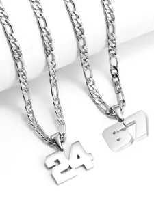 Lucky Number 67&24 Pendant Necklace, Minimalist Design, Unisex Stylish Accessory, Durable Material, Perfect Gift for Her & Him, Modern Versatile Accessories