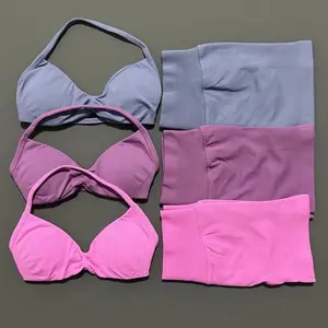 2 Piece Impact Sports Set Strappy Bra Yoga Sets Woman Sports Bra Impact Shorts Running Workout Fitness Sportswear Gym Set