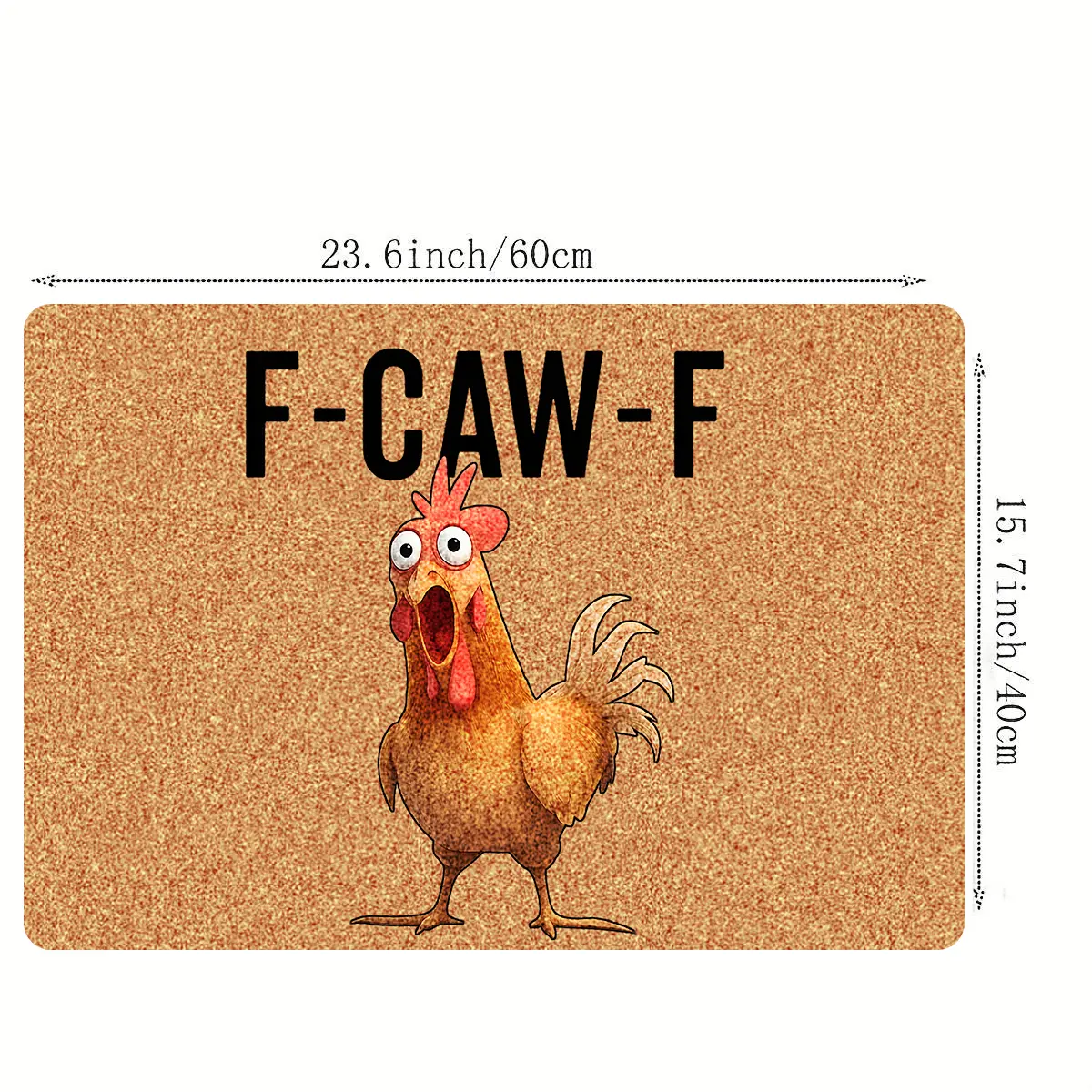 Funny Screaming Chicken F-CAW-F Doormat, a Hilarious Sarcastic Welcome Mat for your Modern Farmhouse and Country Style Porch Decor house nursery home decor non-slip stair Spooky Ghosts Bats Halloween Animal Printed Rug Cow Print Rug Absorbent Rug