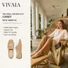 VIVAIA Women's Wide Fit Box Square Toe Mesh Ballet Flats (Carey, US 5.5) - Tan Netted Raffia, Breathable Mesh Upper, Collapsible Heel, Grippy Anti-Slip Sole, Lightweight, Travel-Ready Quick Packing, Summer Casual Footwear