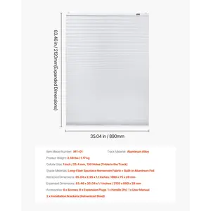 VEVOR Cellular Shades, 1 inch Light Filtering Cordless Cellular Blinds, Blackout Privacy Honeycomb Shades for Home Indoor Windows, Thermal Insulation Noise Reduction, for Living Room, Bedroom, White