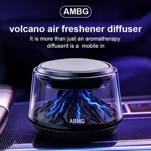ABMG Smart Car Aroma Diffuser, Volcano & Glacier Car Air Freshener, Solar Powered AI Auto On/Off Essential Oil Diffuser, Premium Car Interior Accessories for Home & Office