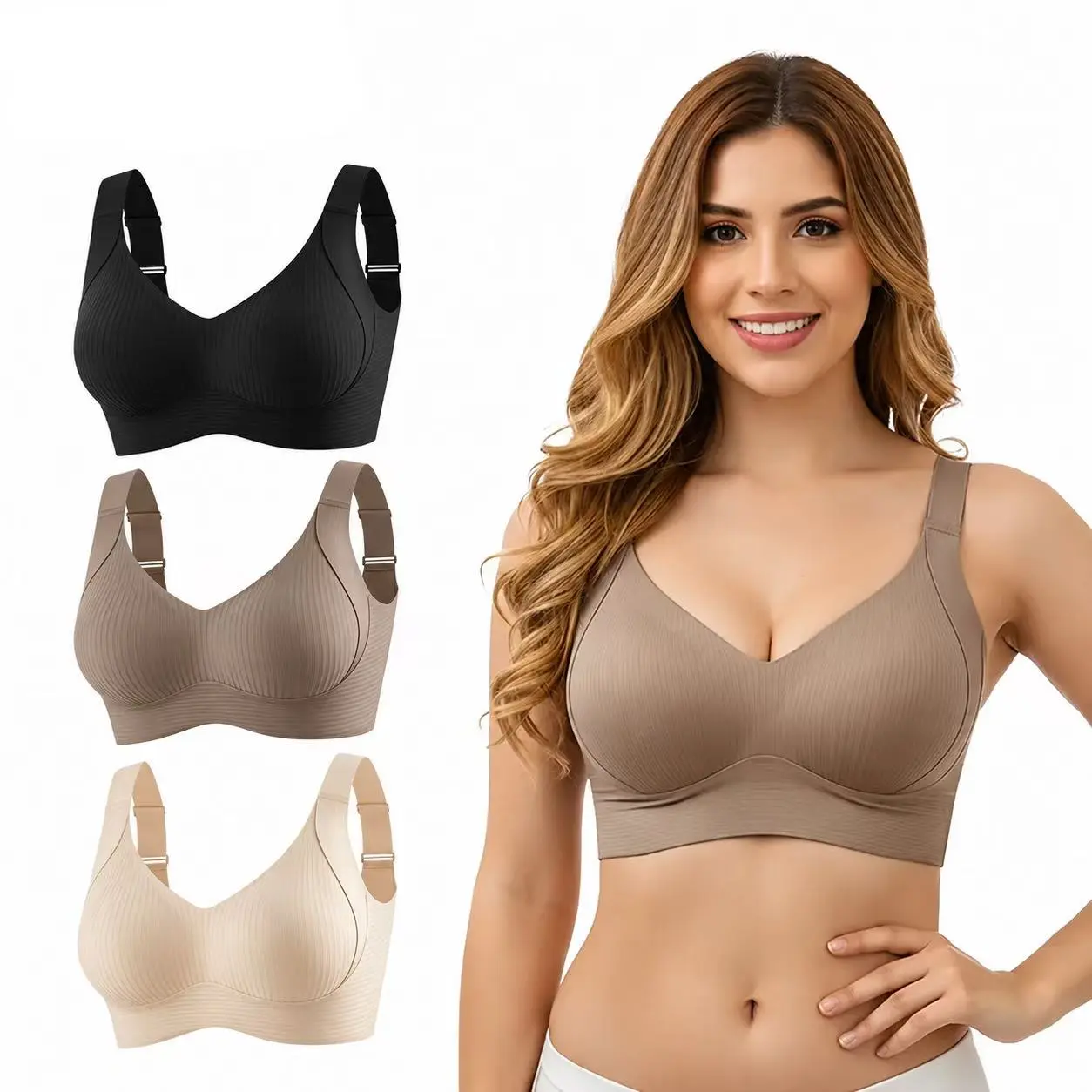 Women's Wireless Bra Seamless Full Coverage Push Up Lift Bra No Underwire Comfort Everyday T-Shirt Bra Women's Underwear