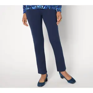 Women With Control Petite Ponte Straight Leg Trousers