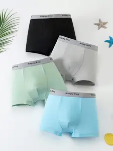 4-Pack Kids Underwear Set, Soft Comfortable Four-Way Briefs, Solid Color Simple Style, Elastic Waistband, Ideal for Daily Wear