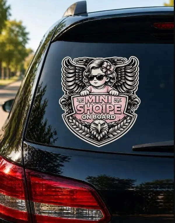 Mini Shqipe Boy, Mini Shqipe Girl On Board Sticker, Albanian BabyGirl Car Decal, Albanian Baby Boy Car Decal