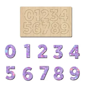 K176 Die Cutting Blade Set, Includes Numbers 0-9, Suitable for Most Machines, High-Quality Wooden Material, Ideal for Craft Projects