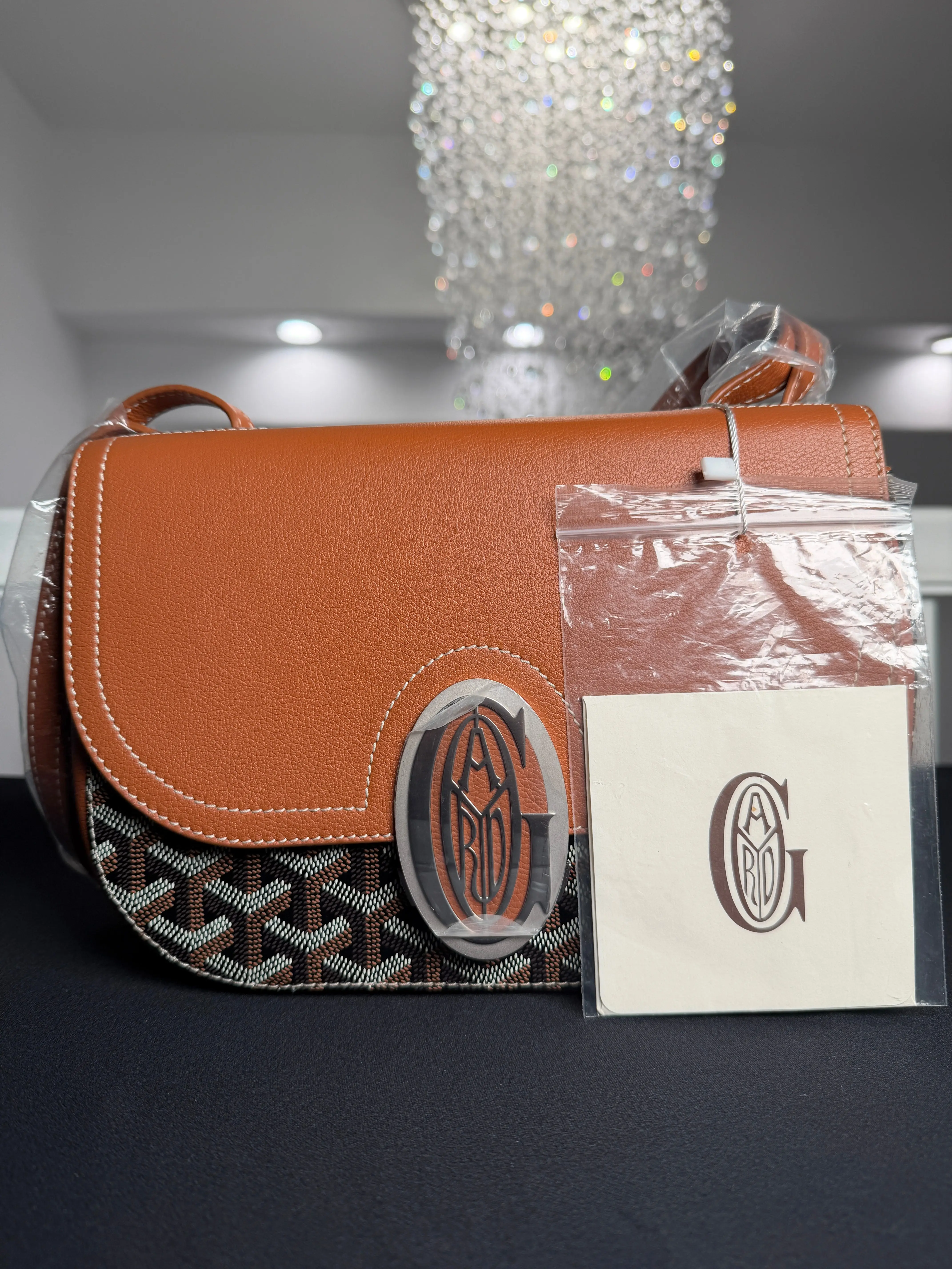 Pre-owned Goyard leather Shoulder Bags 233 PM Shoulder Bag in Goyardine Canvas & Tan Leather