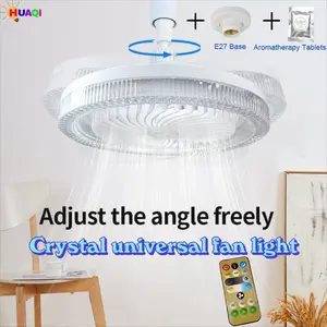 Smart Remote Ceiling Fan Light, E27 LED Bulb, Dimmable, Quiet, Three Color Changing, Home Use, Living Room, Bedroom, Aromatherapy