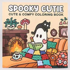 1pc SPOOKY CUTIE coloring book, Cute Coloring Book For Adults And Kids, Simple And Big Designs For Relaxat colouring books, suitable for boys and girls, relieve stress coloring book, Christmas gift